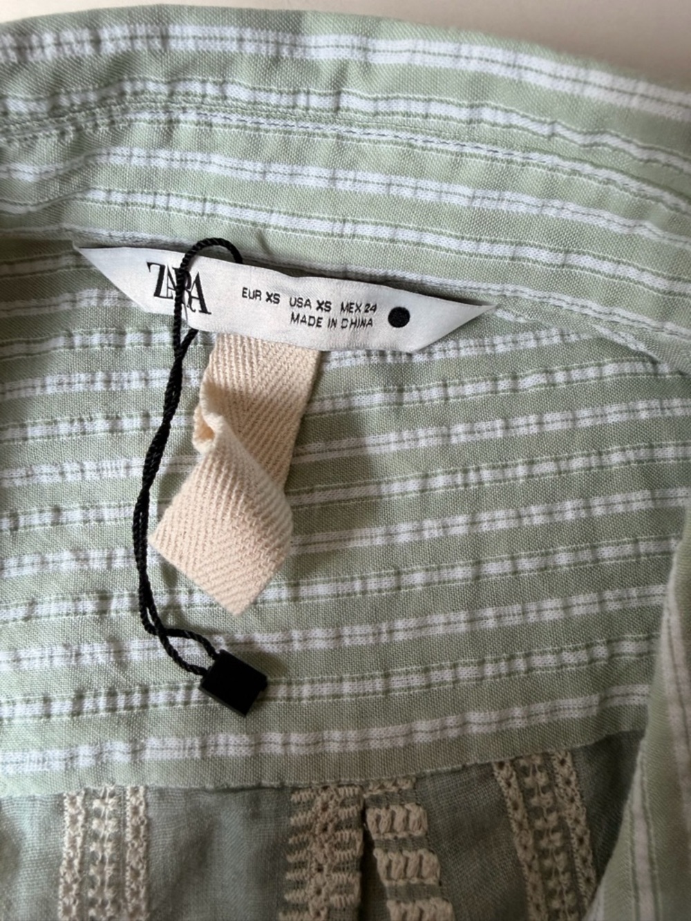 ZARA 100% Cotton Patchwork Shirt Dress | Embroidered Eyelet Collared - Picture 2 of 10